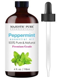 Buy Peppermint Essential Oil - 118ml,  Therapeutic Grade, Pure and Natural Premium Quality Oil, 4 fl oz in UAE