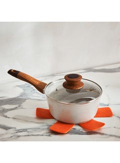 Buy La Natura Forged Induction Sauce Pan with Lid and Trivet 36 x 14 x 18 cm in Saudi Arabia