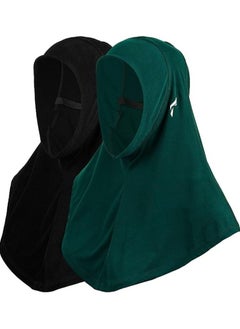 Buy Flush Womens Sports Hijab Scarf Dri Fit Full Head Cover Pro Hijab for Workout, Running and Everyday Wear Pack Of 2 in Saudi Arabia