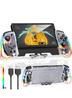 Buy Switch Controller for Nintendo Switch/OLED, One-Piece Switch Pro Controllers Replacement for Joycon, Handheld Switch Grip Remote with 8 RGB Colors, Adjustable TURBO, Dual Motor Vibration, Back Button in UAE