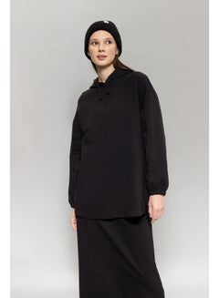 اشتري Woman Regular Fit Hooded Long Sleeve Knitted Sweat Tunic في مصر