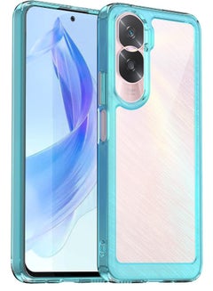 Buy Honor 90 Lite Case, Transparent Acrylic Back Panel + Soft TPU Soft Edge, Fashion Shock-Absorption Anti-Drop Protective Case Cove for Honor 90 Lite (6.7"), Transparent Blue in Saudi Arabia