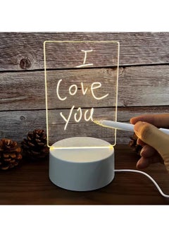 Buy Erasable Writing Message Gift Writing Board Blank Memo with Calendar USB Acrylic Kids 3d Led Night Light lamp in Saudi Arabia