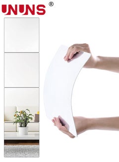 اشتري 3D Mirror Wall Sticker Tiles,Non-Breakable Acrylic Full Length Wall Mirror Tiles,16 Inch x 4Pcs Flexible Plastic Mirror,Full Body Mirror Tiles For Bedroom,Home Gym,Home Wall Decor في الامارات