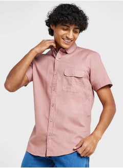 اشتري Cotton-Elastane Casual Single Pocket Shirt في السعودية