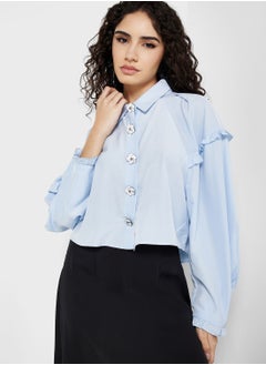 Buy Cap Sleeve Button Down Shirt in UAE