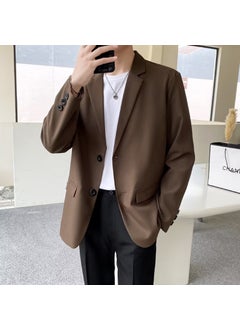 Buy Casual Blazer for Men High-End Versatile Trendy Mature JacketBrown Brown in UAE