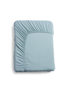 Buy Essential Solid Fitted Sheet 160x200+33cm - Blue in UAE