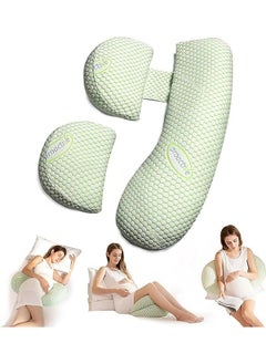 Buy Pregnancy Pillows - Maternity Pillow with Adjustable and Removable Cooling Cover, Pregnancy Pillows for Sleeping - Support for Back, Legs, and Belly of Pregnant Women (Green) in Saudi Arabia