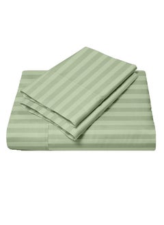 Buy Cotton Twin Striped Fitted Elastic Pack of 3 Bedsheet 120x200+15cm in UAE