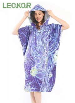 Buy Microfiber Beach Blanket Bath Swim Towel Wetsuit Poncho with Hood in Saudi Arabia