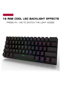 Buy Bluetooth Gamer Keyboard Motospeed CK62 QWERTY Outemu Blue English US Black with RGB Lights in UAE