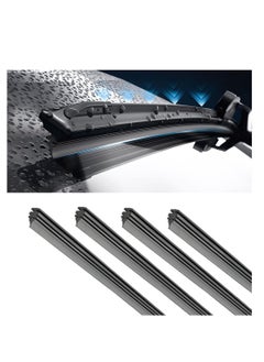 Buy 4 Pieces Windshield Wiper Blades Refills DIY Adjustable Car Windscreen Wiper Rubber Strips Frameless Window Boneless Insert Silicone Strips Auto Universal Accessories for Most Vehicles (26 Inches) in Saudi Arabia