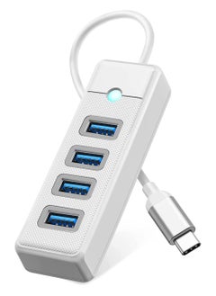 Buy USB C Hub 4 Ports USB 3.1 Type C to USB 3.0 Hub Adapter, USB Splitter for Laptop, Mobile Phone, Tablet with 0.5ft Cable, Compatible with Mac OS 10.X and Above, Linux, Android-White in Saudi Arabia