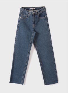 اشتري High Waisted Straight Fit Women's Denim Trousers في مصر