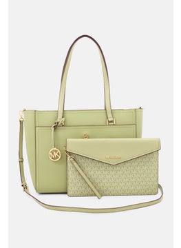 Buy Women Brand Logo Shoulder Bag 34 L x 28 H x 10 W cm, Sage Green in UAE