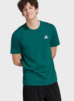 Buy Essentials Single Jersey Embroidered Small Logo T-Shirt in Saudi Arabia
