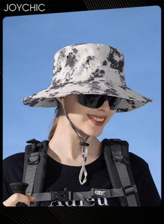 اشتري Summer Large Brim Sun Protection Visor Hat Outdoor Travel Hat for Women British Fashion Fisherman Hat في السعودية