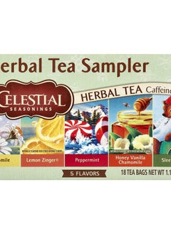 Buy Herbal Tea Sampler Caffeine Free 5 Flavors 18 Tea Bags 1.1 oz (31 g) in UAE