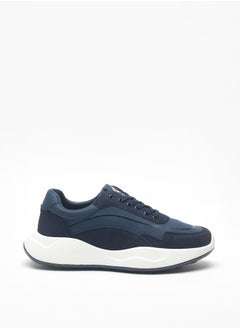 اشتري Men's Textured Sneakers with Lace-Up Closure في الامارات