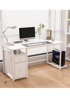 Buy Computer Desk with Drawer  Office Desk with Host Holding  Writing Gaming Table Study desk White in UAE