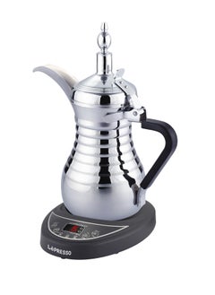 Buy Electrical Arabic Coffee Maker and Tea Dallah with 0.75L Capacity and 800W Rated Power Coffee Maker / Automatic Kettle / Over-Heat protection / Boiling Water and Heating milk / Keeping Warm - Silver in Saudi Arabia