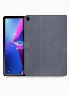 اشتري حافظة جلدية عالية الجودة مع حامل مغناطيسي لجهاز Lenovo Tab M10 3rd Generation 4G 10.1 Inch 2022 Grey في السعودية