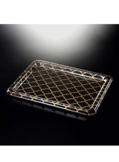 اشتري Acrylic Traditional Tray Clear with Gold 80 cm في الامارات