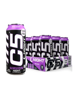 Buy C5 Energy Drink Night, Pre-Workout, Zero Caffeine, Sugar Free, Zero Calories with Beta Alanine, L-Arginine 16fl.OZ, 473ml (Full Box 12 Cans, Mixed Berry) in UAE