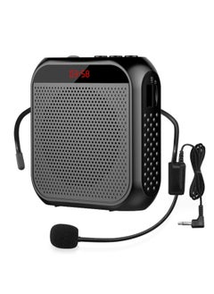 Buy Portable Voice Amplifier with Wired Microphone Headset (Black) in UAE