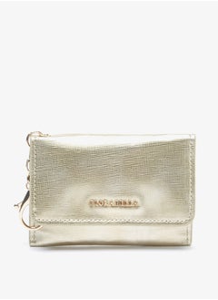 Buy Women Textured Wallet with Flap Closure in UAE