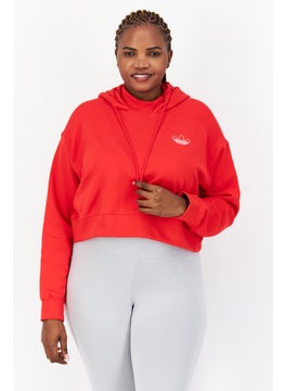 Buy Women Sportswear Fit Training Hoodie, Red in UAE