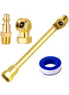 Buy 2 Way Connection Heavy Duty Air Chuck Set-1/4 Inch Female NPT Closed Ball tire Chuck, Dual Head and Standard Male Quick Plug, Tire Fill Kit for Inflator Gauge Compressor in UAE