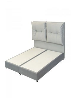 Buy Zozo | Velvet Bed Frame - Light Grey in Saudi Arabia