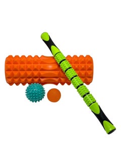 Buy SportQ® 5 in 1 Foam Roller Set with Muscle Roller Stick and Massage Balls for Physical Therapy, Muscle Pain Relief, Speed Exercise, Balance in Egypt