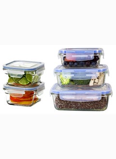 اشتري 5-Piece Glass Food Storage Container Set في الامارات