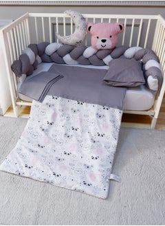 Buy Triple Braided Baby Bed Rails with Quilt, Pillows and Sheet in Saudi Arabia