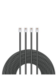 Buy Handmade Telephone Landline Extension Cord Cable Line Wire with Standard RJ-11 6P4C Plugs (5M, BLACK) in UAE