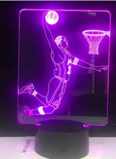 اشتري Kobe 24 Multicolor Night Light 3d LED Multicolor Night Light Basketball Home Decoration Birthday Gift for Kids Nightlight في الامارات