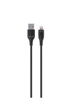 Buy USB-A to Lightning PVC Cable / 30cm Cable Length / High Transfer Speed / 12W Power Charging / Secure & Safe / Wide Compatible / Charge & Sync / 10,000 Bends Life Span - Black in UAE