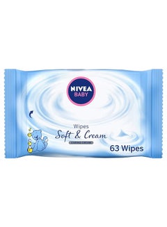 اشتري Baby Wipes Soft And Cream Caring Cream Protection No Alcohol 63 Wipes في السعودية
