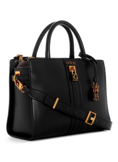 Buy GUESS Ginevra Logo Elite Society Black Satchel for Women Latte logo VZ873406 in UAE