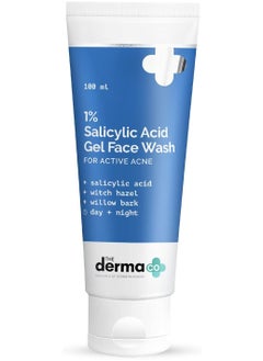 Buy The Derma Co 1% Salicylic Acid Gel Face Wash With Salicylic Acid & Witch Hazel For Active Acne - 100 ml in UAE