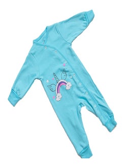 Buy New Born Baby Jumpsuit with All Over Unicorn Print INTERLOCK 2pcs in Egypt