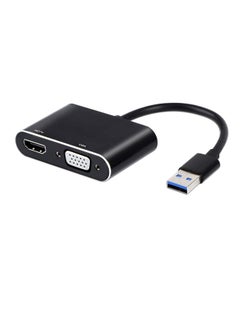 Buy USB 3.0 to HDMI VGA Adapter,USB to VGA HDMI Adaptor, Plug and Play HD 1080P Converter Cable for Windows 7/8/10 Computers Not Support Mac OS, Linux, Chrome OS black in UAE