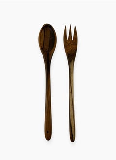 اشتري Egyptian Trading Company Wooden Fork and Spoon Set, Large في مصر