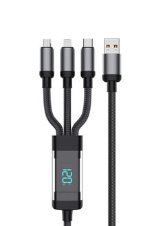 Buy Multi Charging Cable 4FT 3 in 1 Multi Charger Nylon Braided Multiple USB Fast Charging Cord Adapter IP Type-C Micro USB Port Connectors for Phone 12 11/Tablets/Samsung Galaxy/Pixel/Sony/LG/HTC in Saudi Arabia