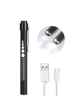 اشتري Rechargeable Pen Light with Pupil Gauge LED Penlights for Nurses Doctors, Warm/White Light, USB Rechargeable Medical Penlight Gifts for Nurses Nursing Student (Black) في السعودية