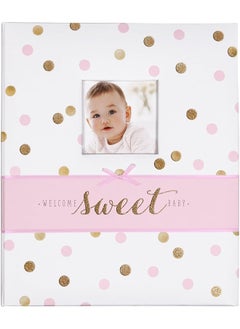 اشتري B2 14075 White Pink And Gold Polka Dot Baby Memory Book For Girls 60 Pages في السعودية