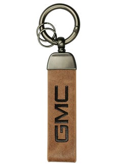 Buy GMC Official Leather Strap Keychain, Metal Finish Car Key Chain in Saudi Arabia